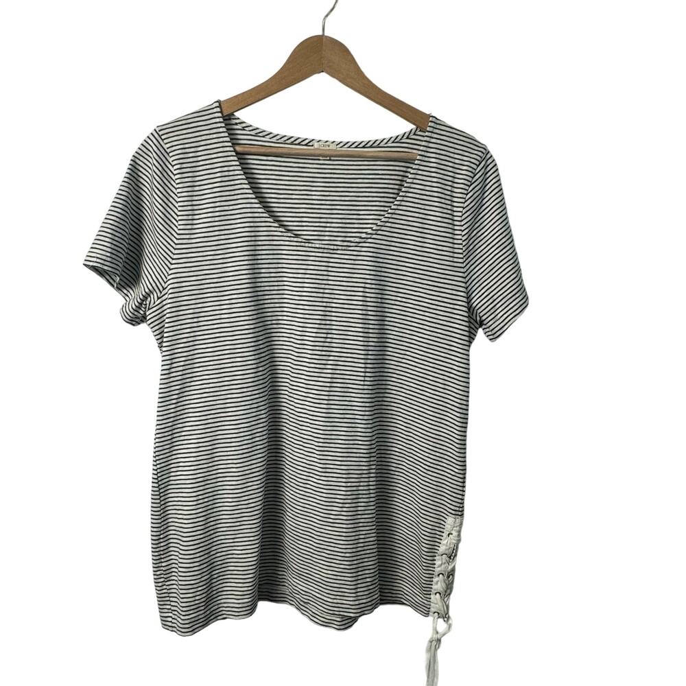 J. Crew Large Striped Top with Tie Details